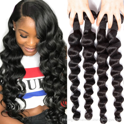 Yeswigs Cheap Wholesale Loose Deep Wave Raw Indian Cutical Aligned Virgin Human Hair Bundle Extension Natural Human Hair Bundle